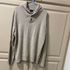 J. Crew Men's Rugged merino wool two-button shawl-collar pullover size L